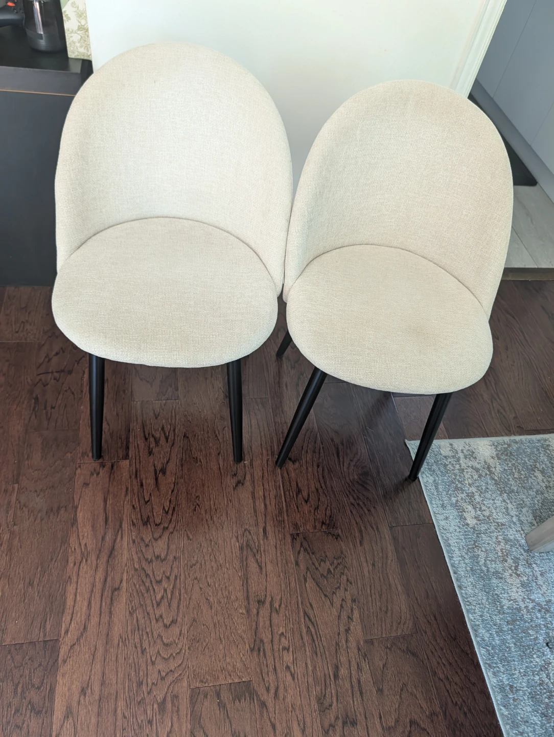 Pair of Cream/Beige Textured Bouclé Dining Chairs (Set of 2)