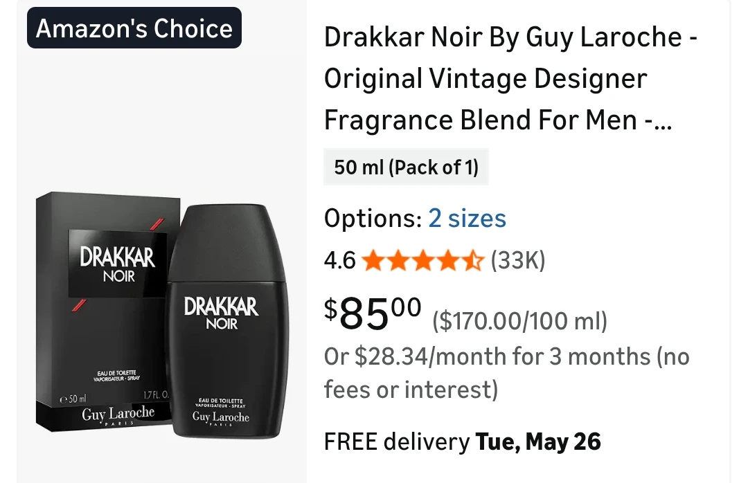 Drakkar Noir Eau de Toilette by Guy Laroche 50ml