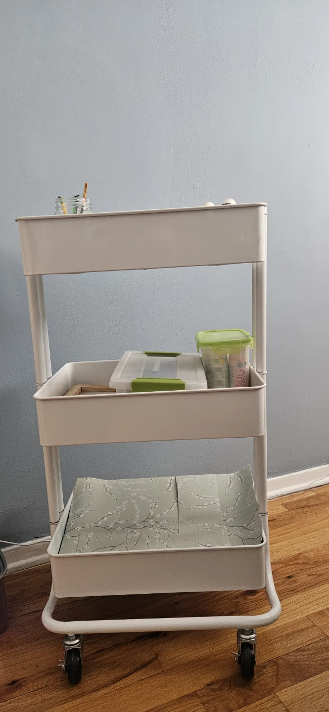 Rolling 3 tier storage/craft cart. White