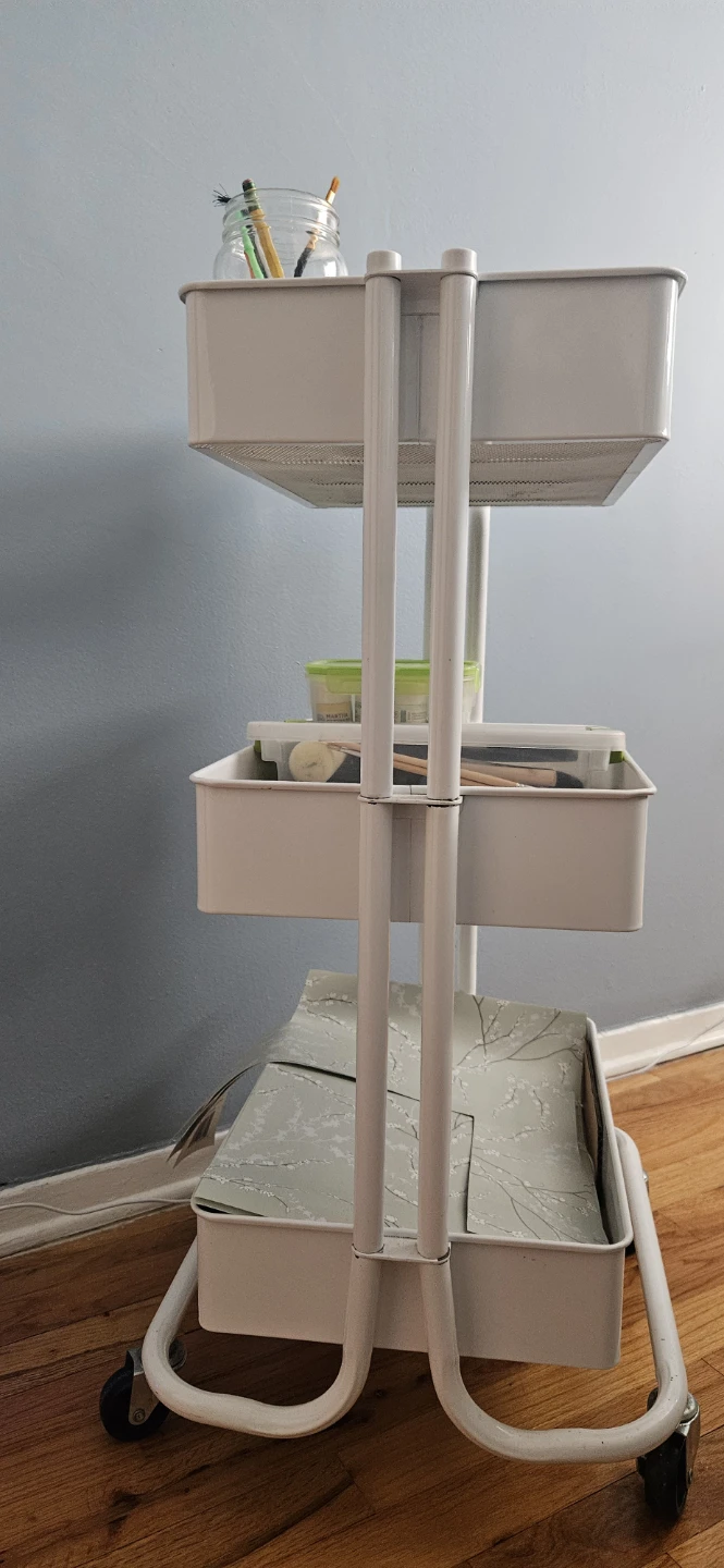 Rolling 3 tier storage/craft cart. White - photo 2