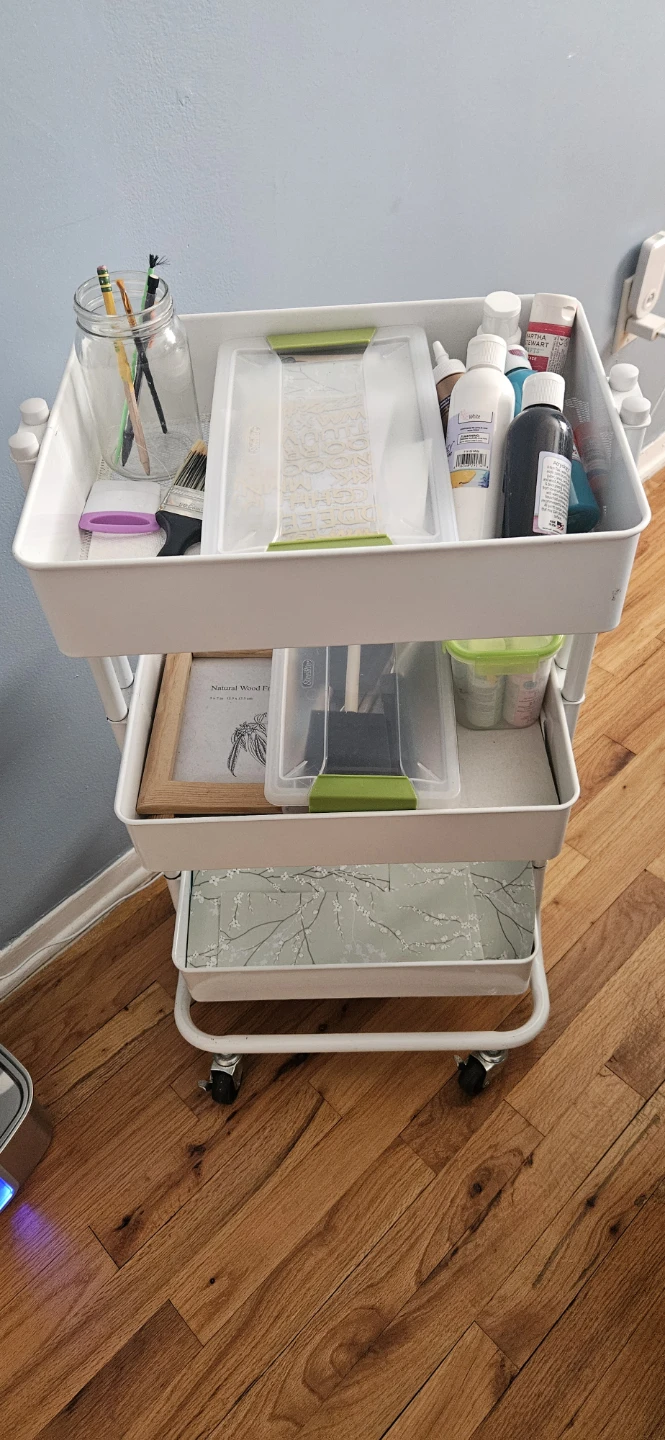 Rolling 3 tier storage/craft cart. White - photo 3