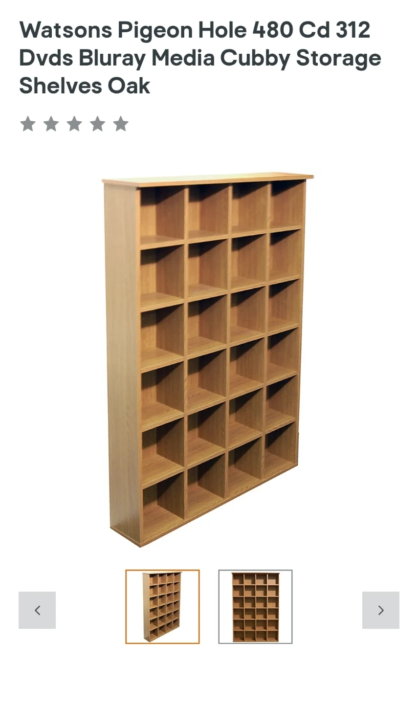 Watsons Pigeon Hole Media Storage Shelves - Oak - photo 3
