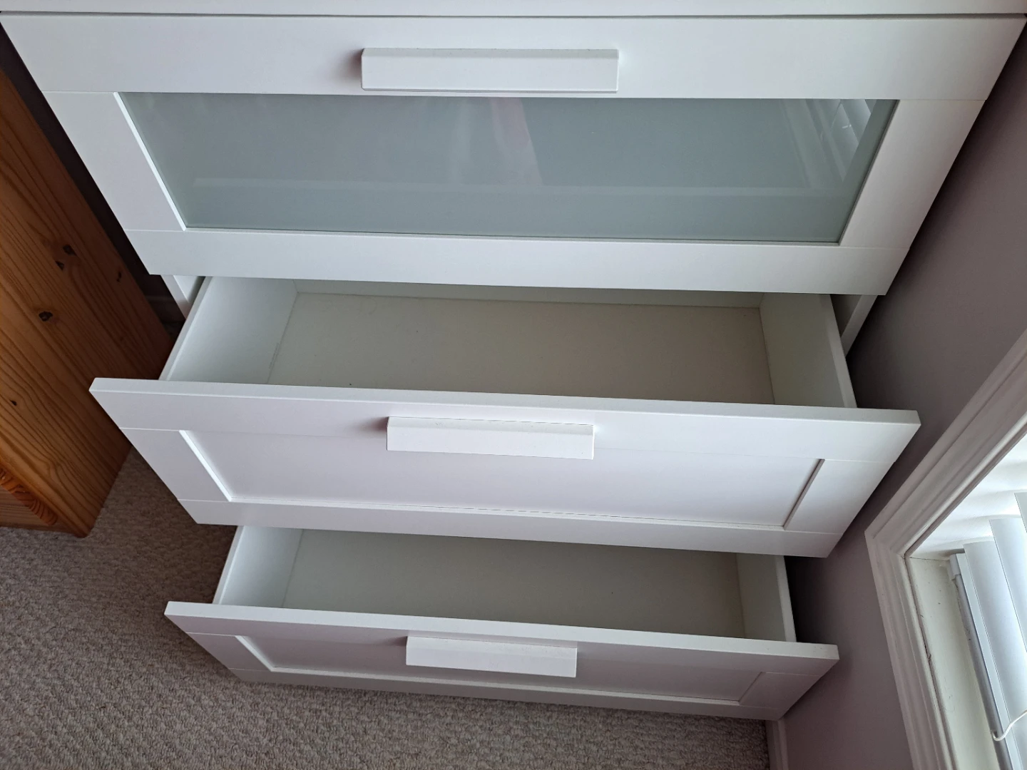 IKEA 3-Drawer Chest with Frosted Glass Top Drawer - photo 3