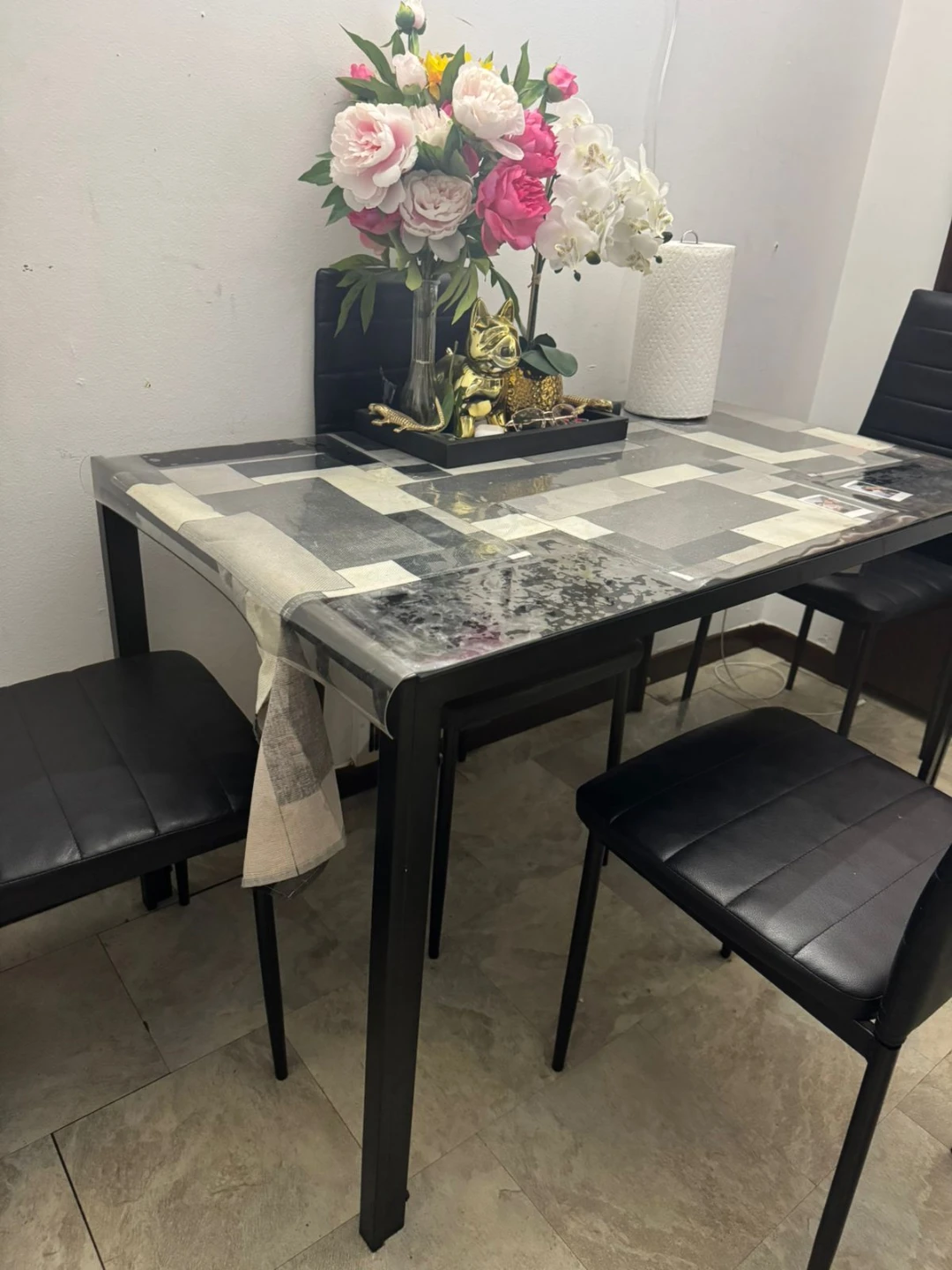 Black Dining Table Set with 4 Chairs - photo 2