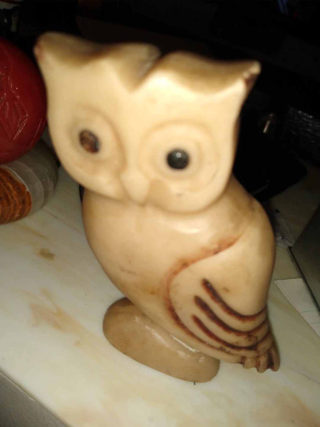 Hand carved vintage soapstone owl