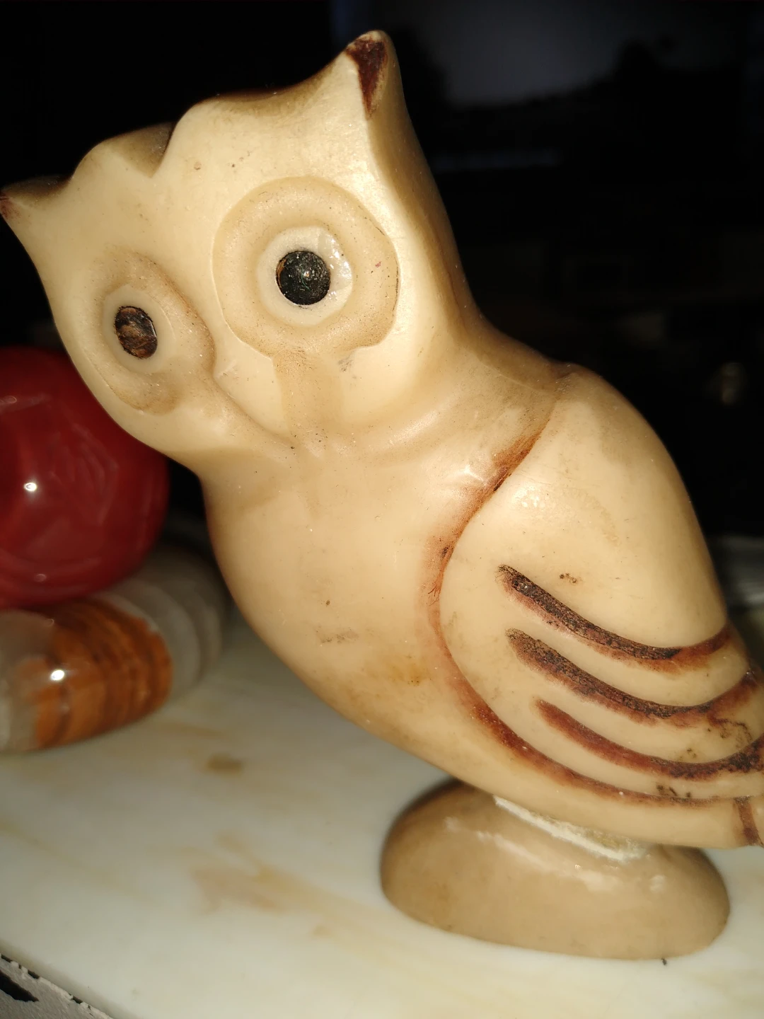 Hand carved vintage soapstone owl - photo 2