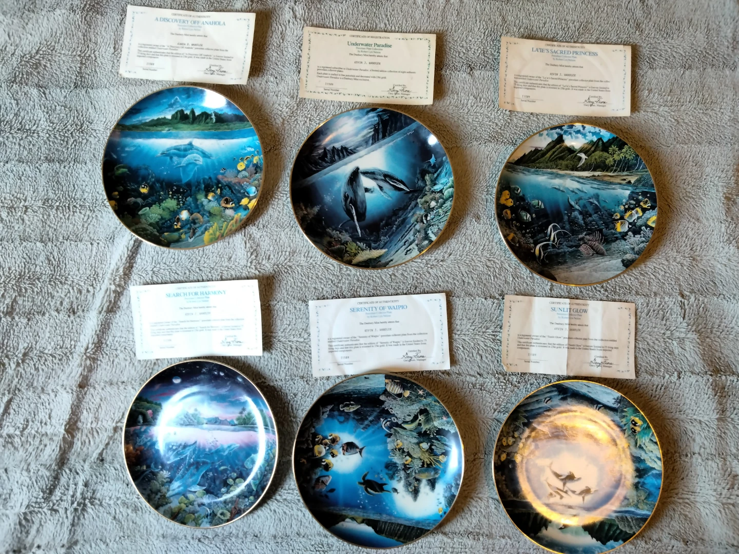 Collection of 6 Decorative Collector Plates with Certificates