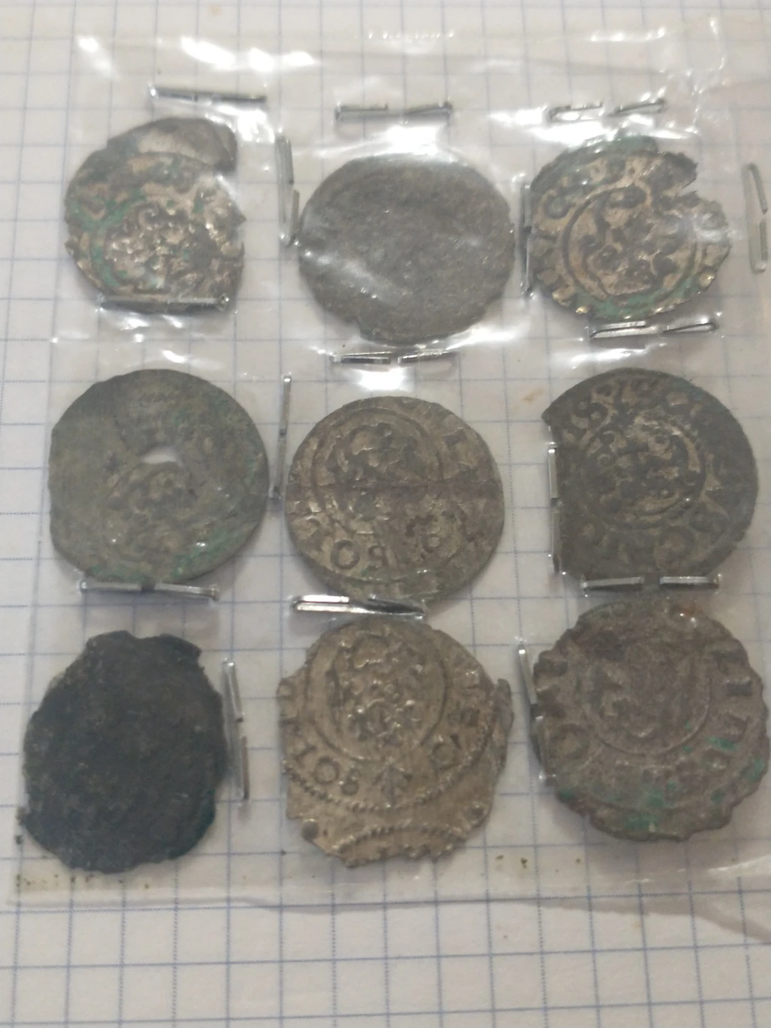 1640s Lot of 9 Polish Lithuanian Commonwealth solidus coins