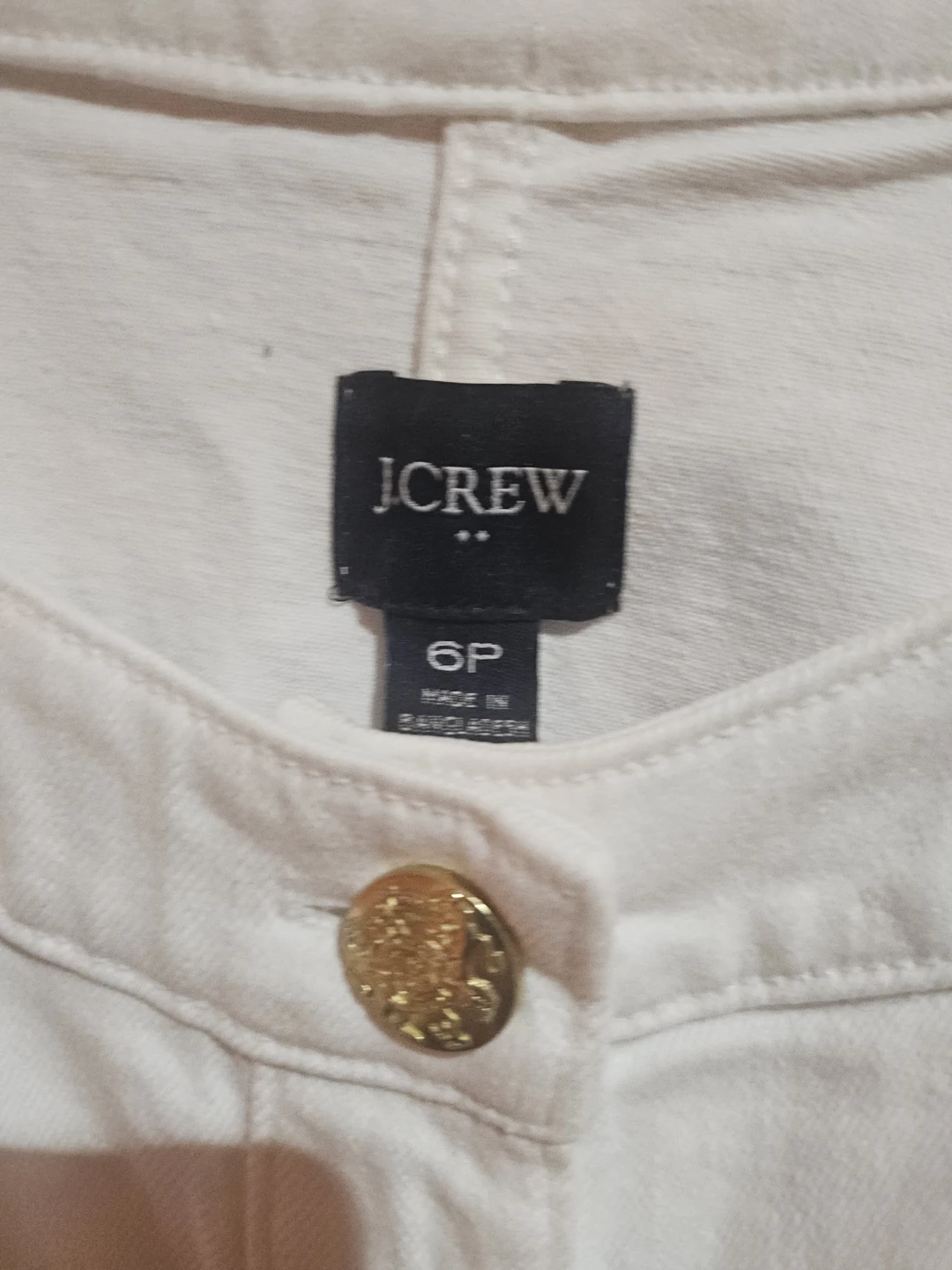 J.Crew White Cropped Jacket with Gold Buttons Size 6P - photo 4