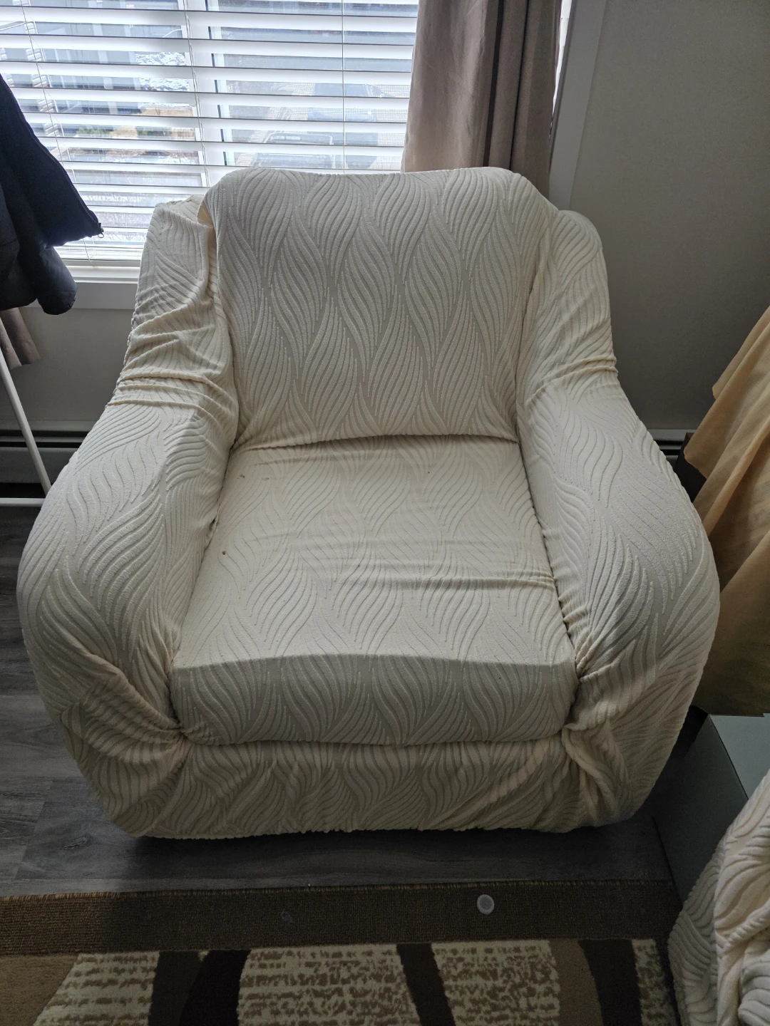 Cream Patterned Sofa and Armchair Slipcovers - photo 3