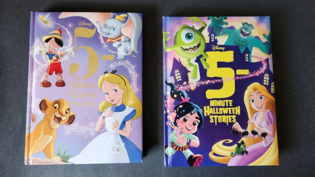 Disney 5-Minute Classic & Halloween Stories Books (Set of 2)