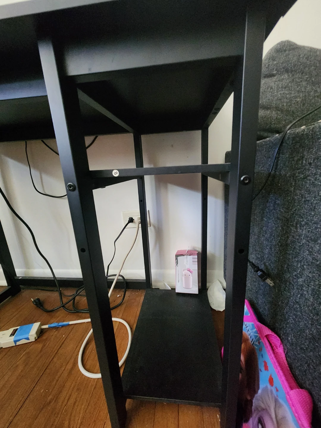 Black Gaming Desk with Built-in Power Strip and Soundbar Mount - photo 2