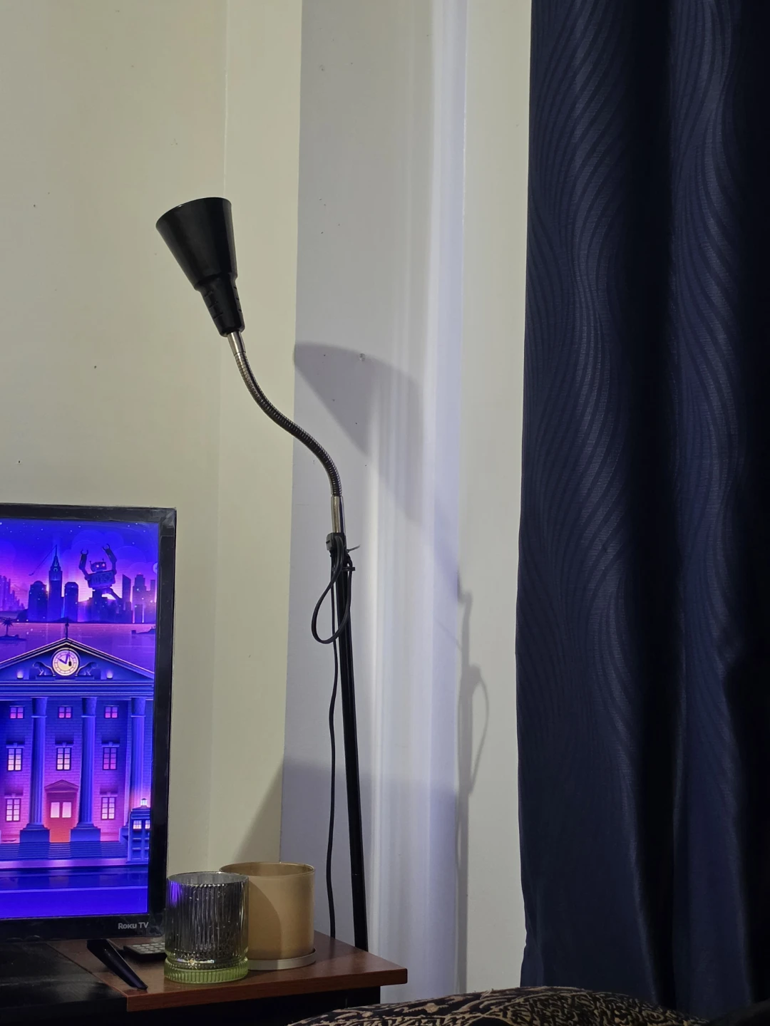 Black Floor Lamp with Flexible Neck