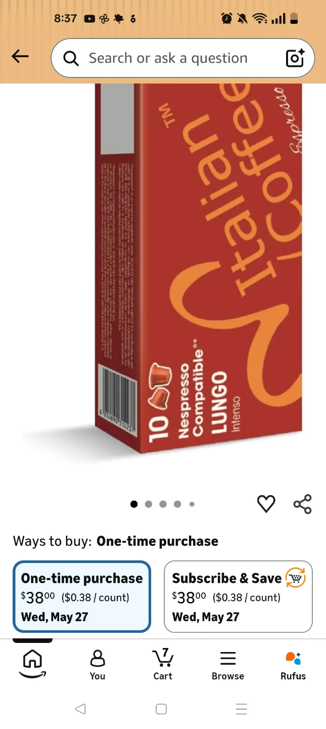 Italian Coffee Lungo Intenso Nespresso Compatible Capsules