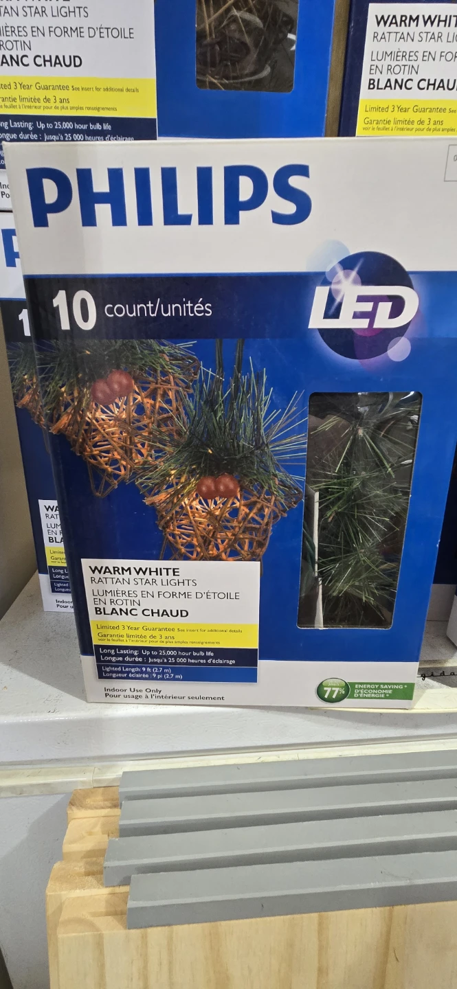 10 - Philips Warm White LED Rattan Star Lights - 10 Count - photo 2