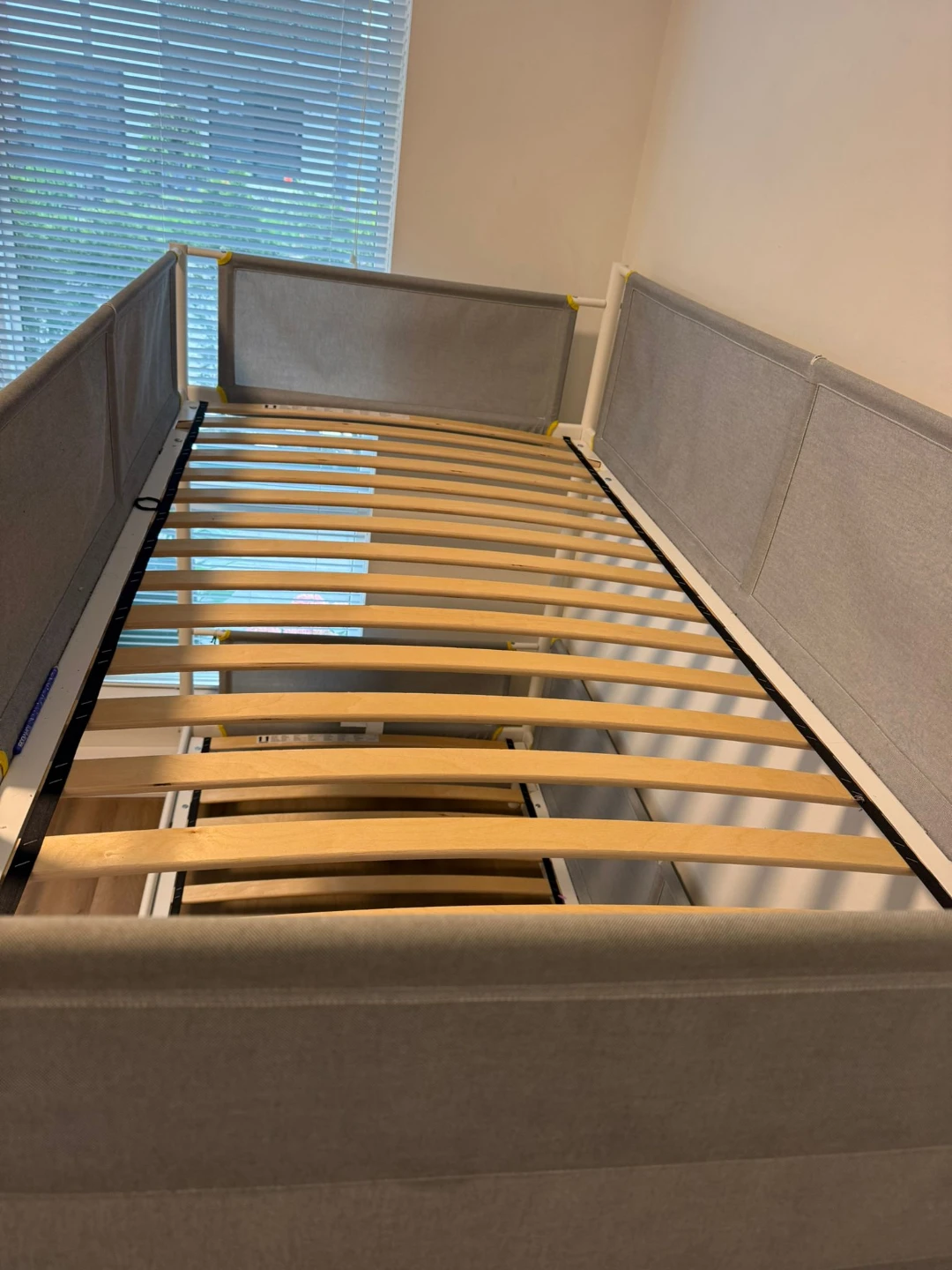 IKEA Vitval - White Metal Bunk Bed with Grey Fabric Guard Rails - photo 3