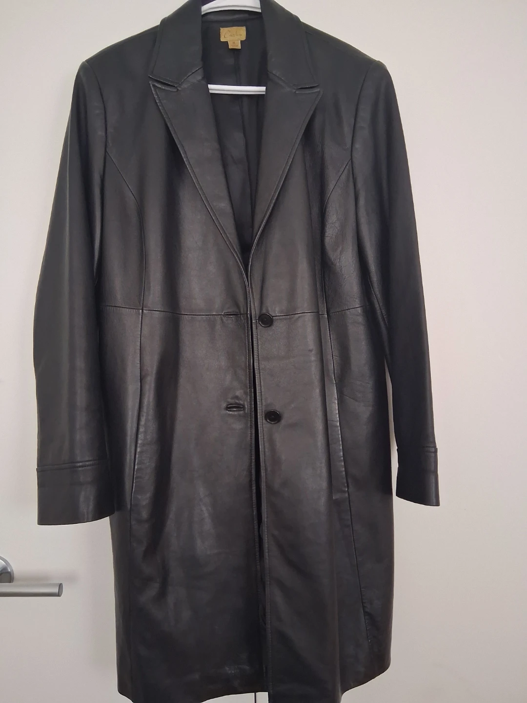 Leather quarters length coat