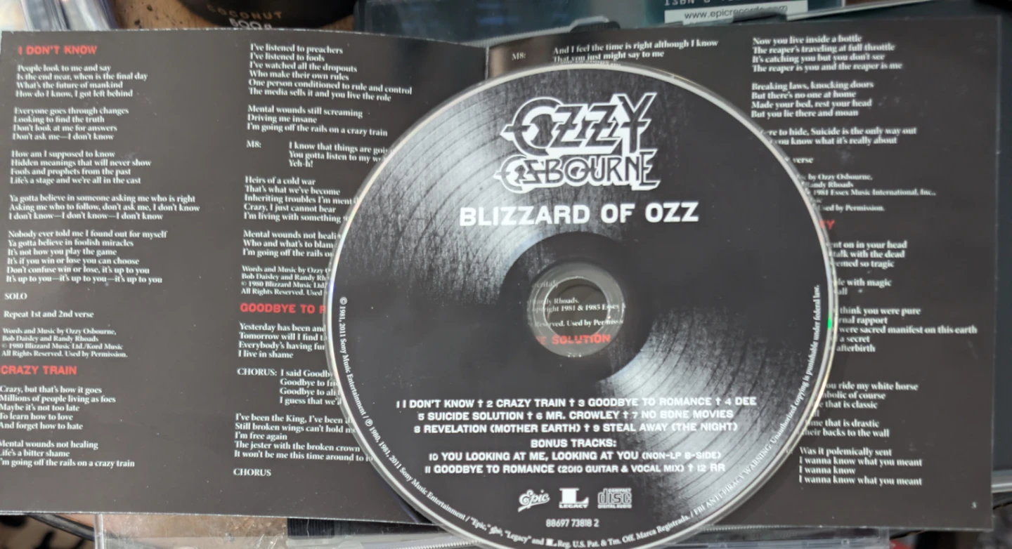 Ozzy Osbourne Live at Budokan DVD & 3 CD's - photo 5