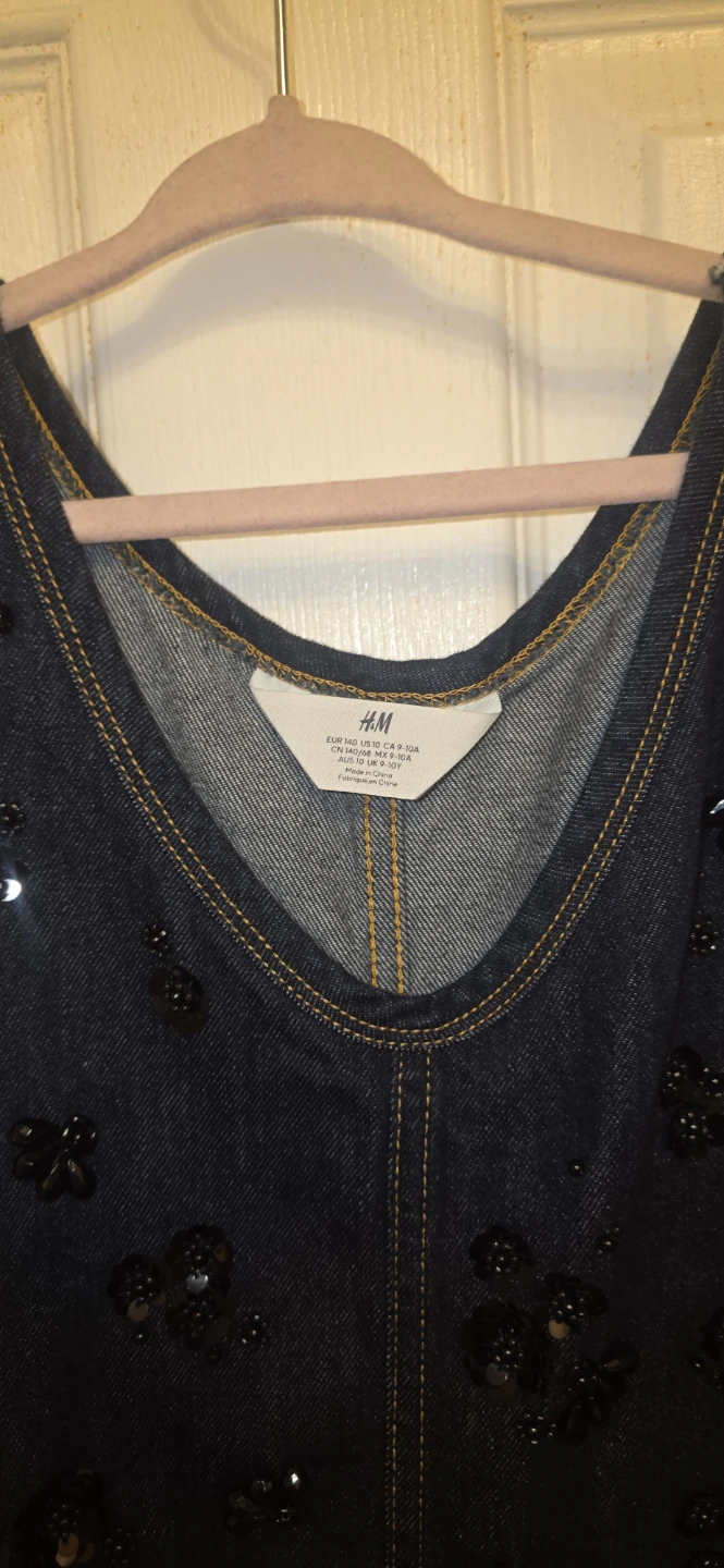 H&M Denim Dress with Sequins - Size 9-10A - photo 2
