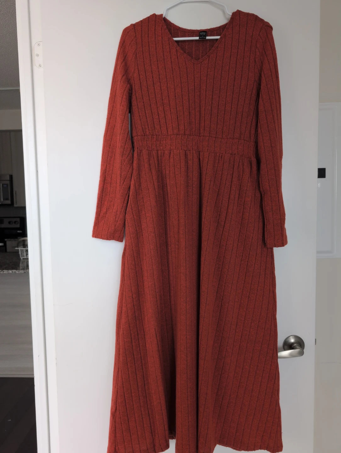 Ribbed Long Sleeve Maxi Dress