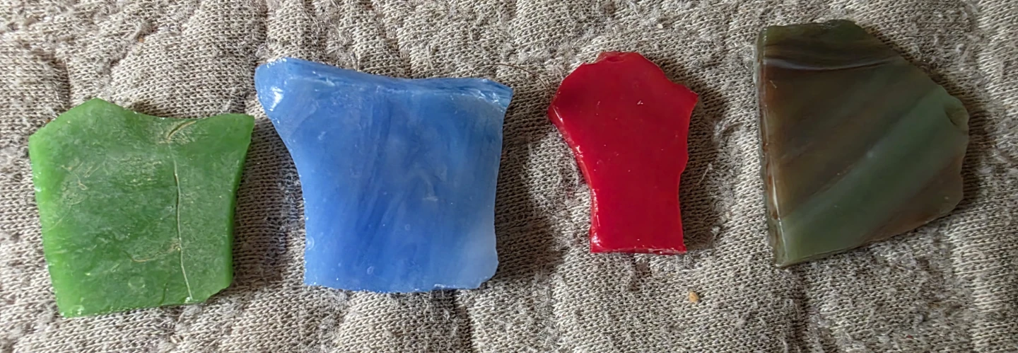 Assorted Stained Glass Pieces - Green Blue Red Brown CASH ONLY - photo 2