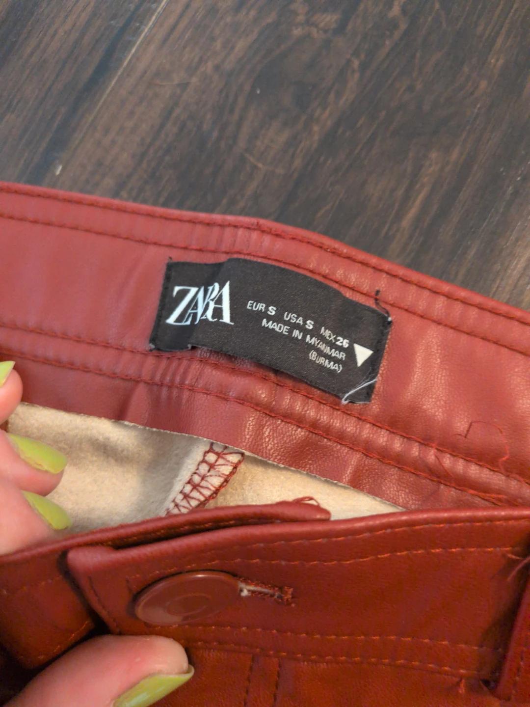 ZARA Faux Leather Pants - Size S - photo 2