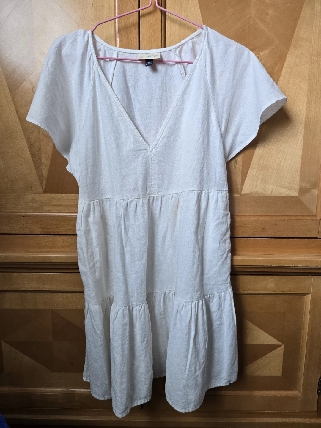 Universal Thread White Tiered V-Neck Dress - XS