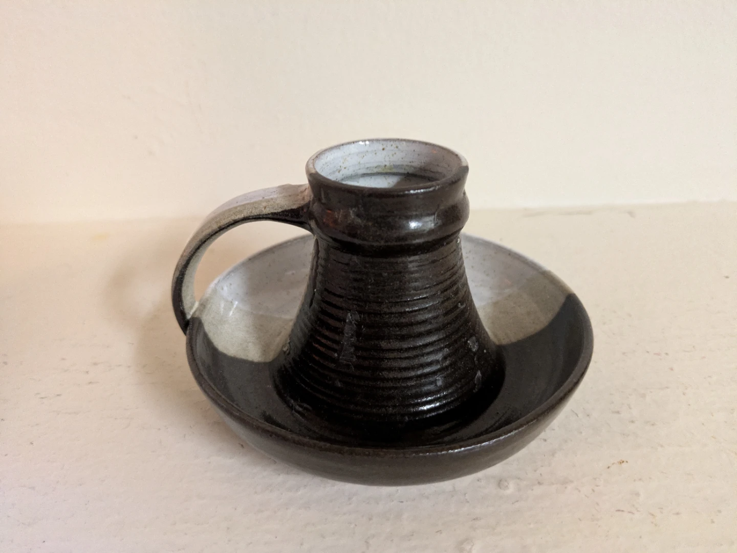 Ceramic Candlestick Holder with Handle