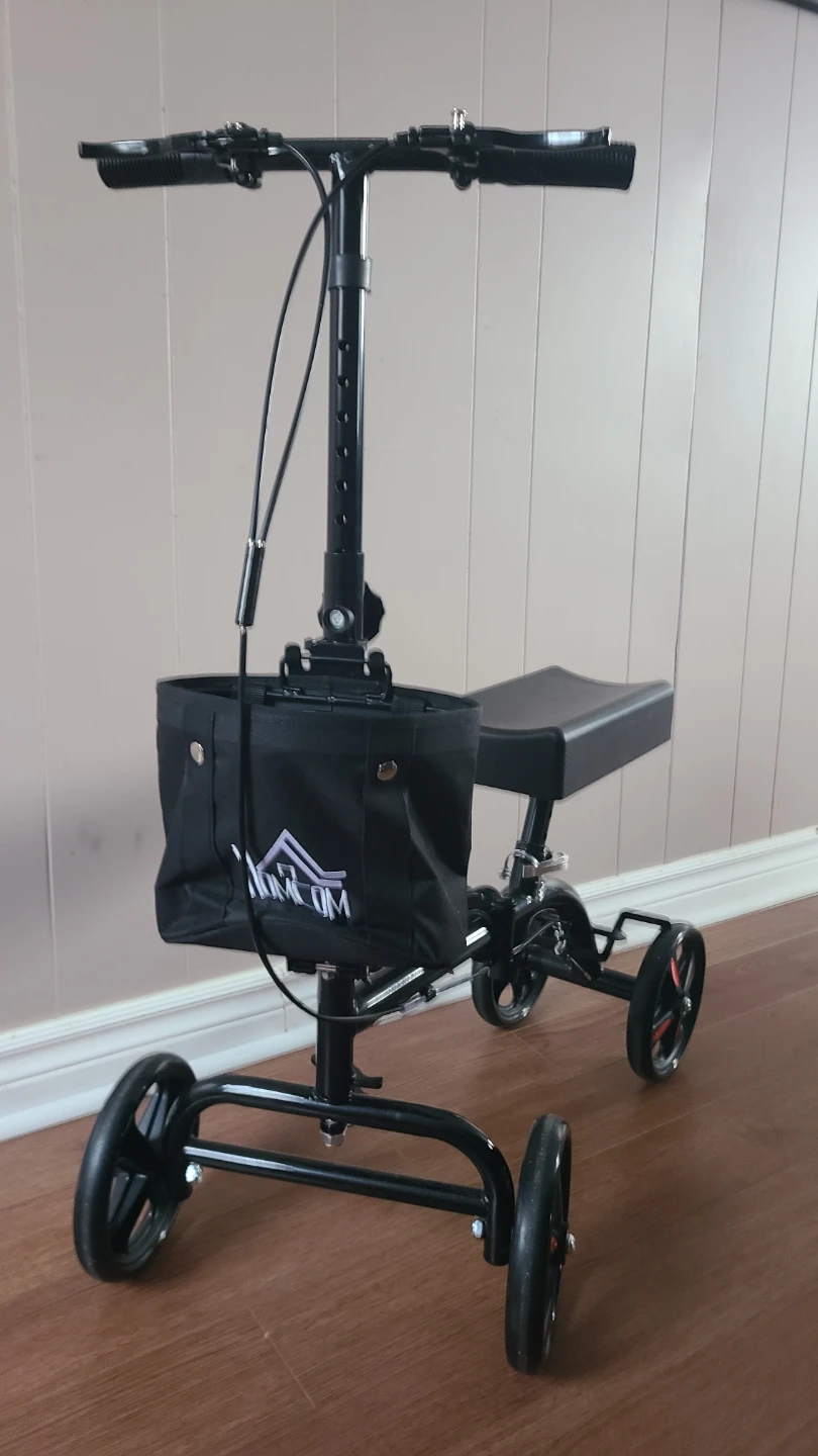 Black 4-Wheel Knee Scooter with Basket - photo 3