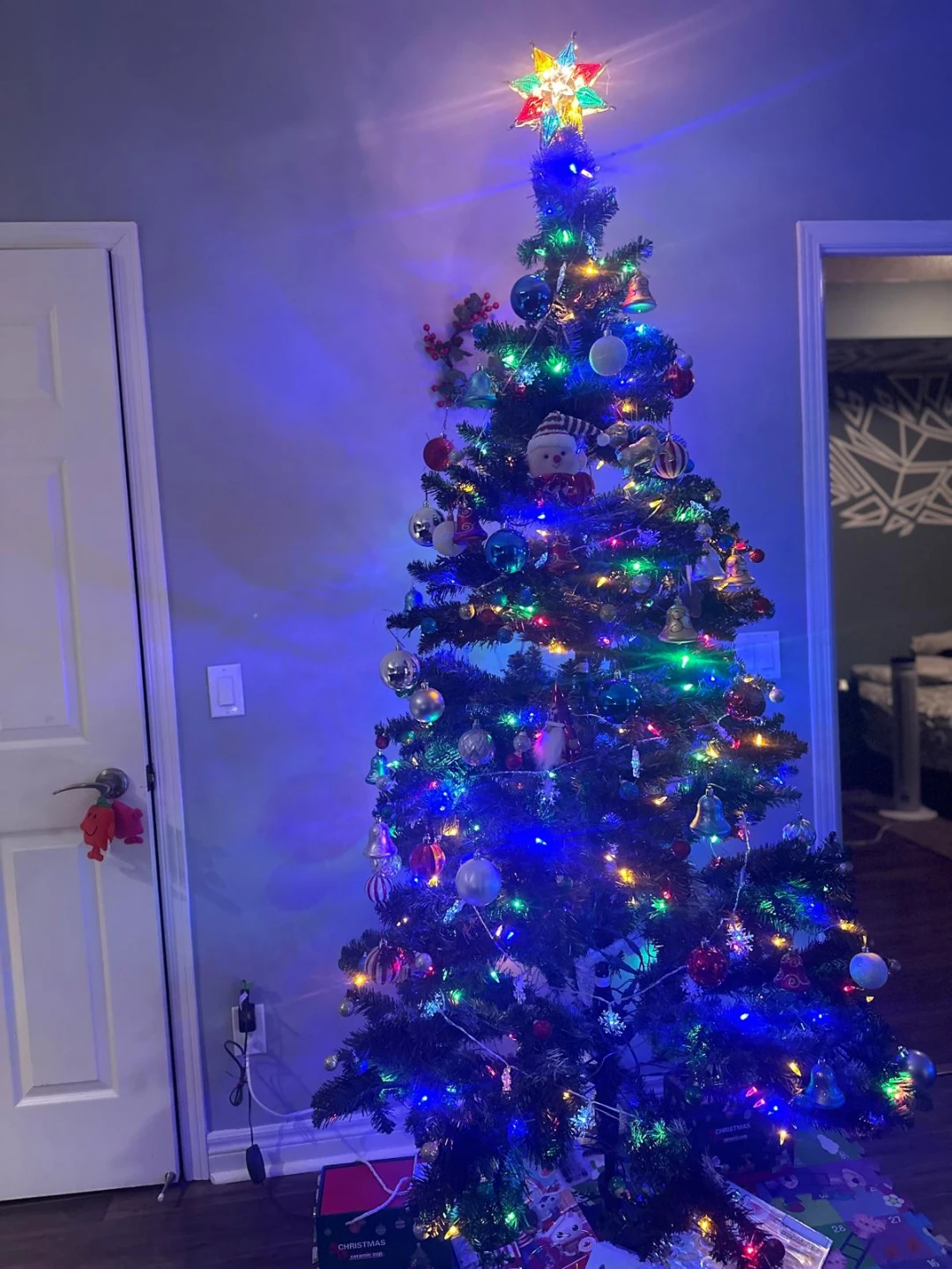 Pre-lit Artificial Christmas Tree with Ornaments and Star Topper - photo 3