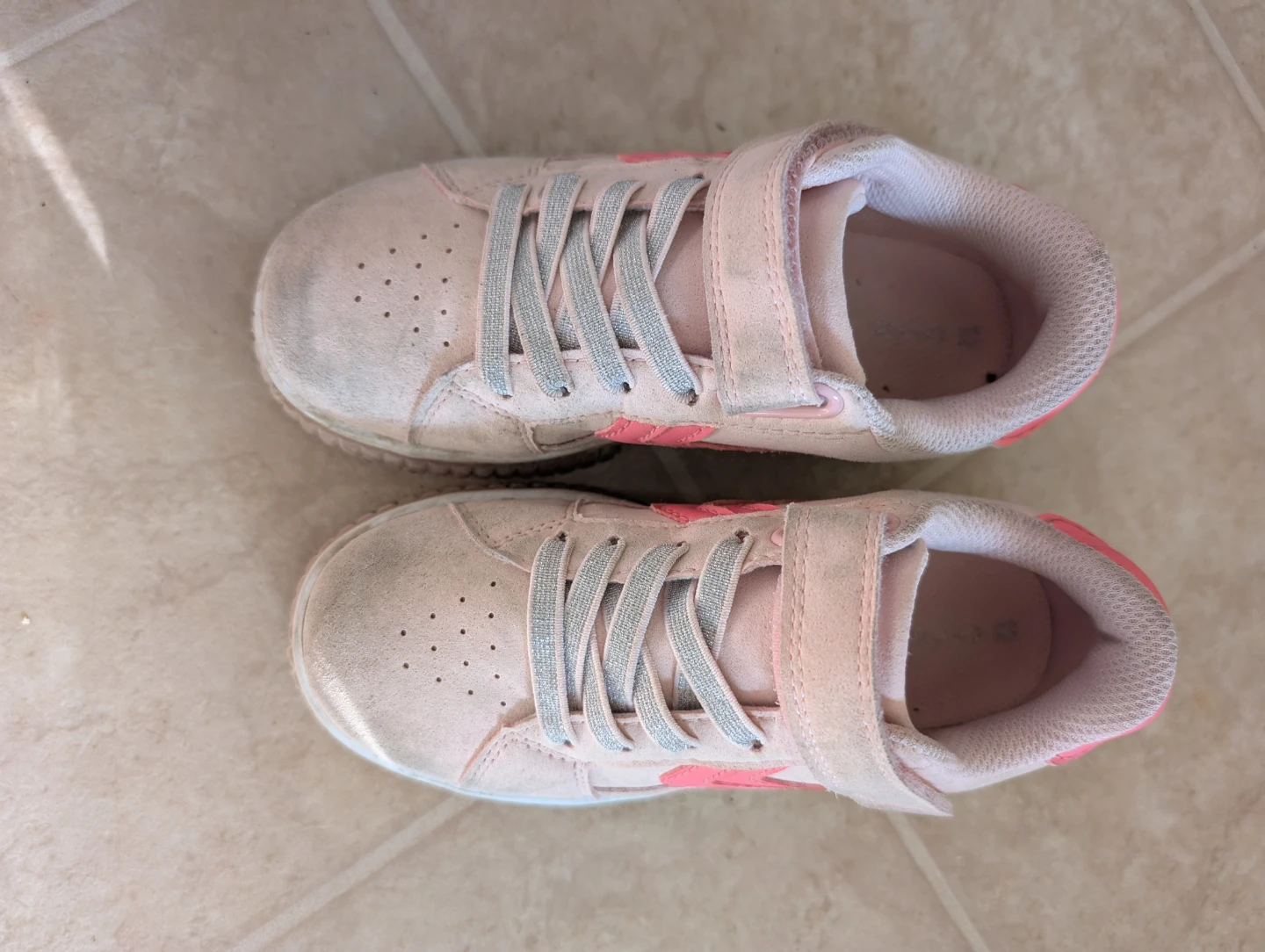 Kids' Pink & White Sneakers