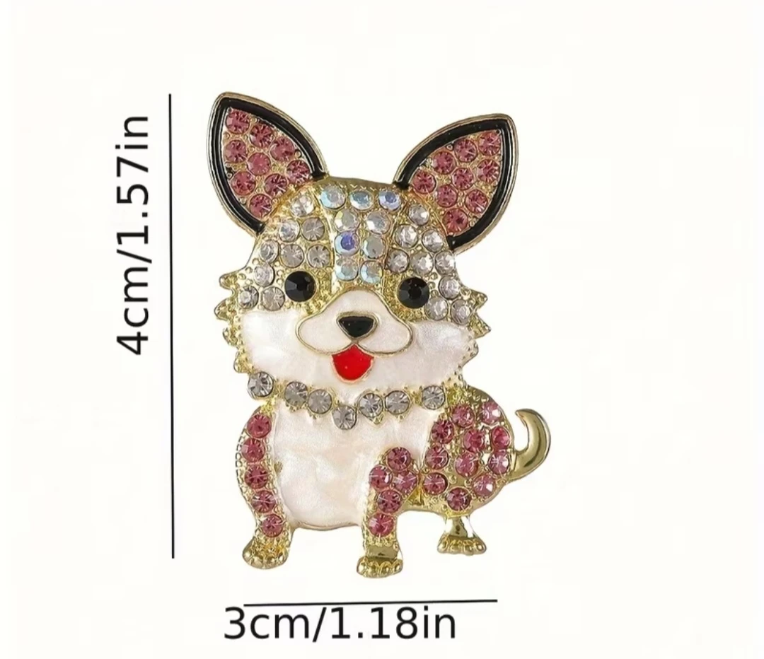 Chihuahua Brooch with Sparkling Rhinestones - photo 4