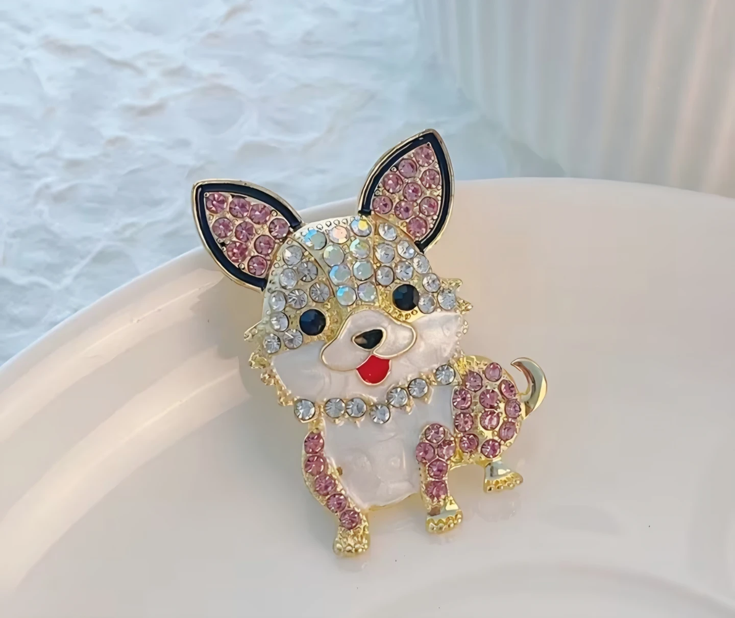 Chihuahua Brooch with Sparkling Rhinestones - photo 5