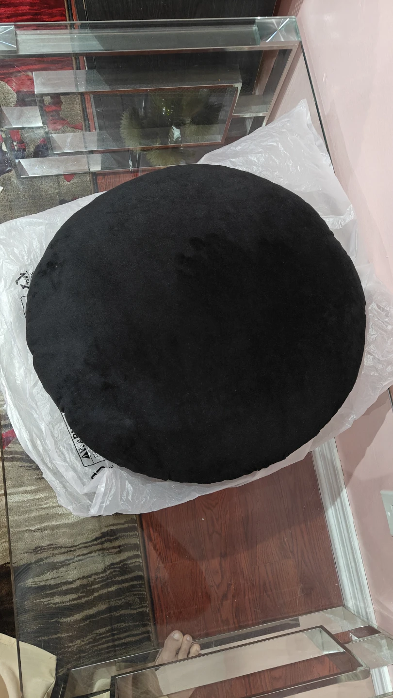 Black Round Cushion with White Swirl Logo - photo 5