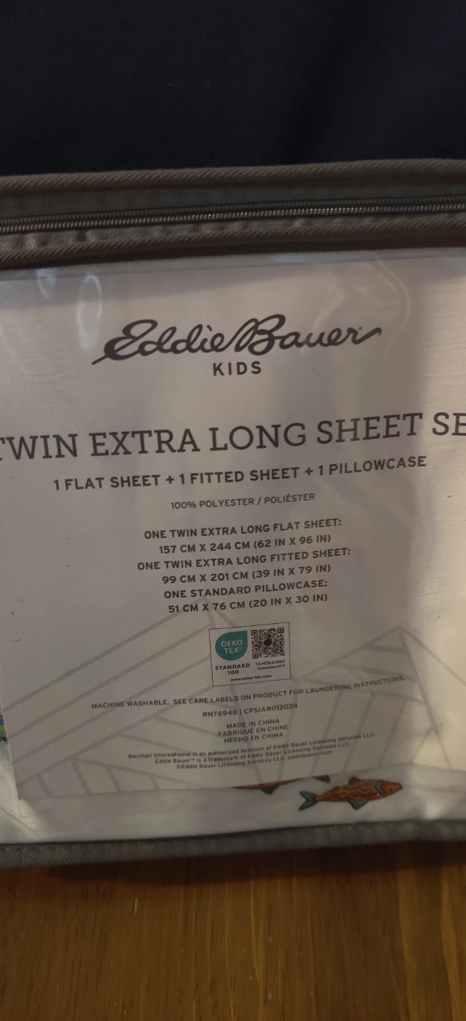 Eddie Bauer Kids Twin Extra Long Sheet Set - Fish Print - photo 2