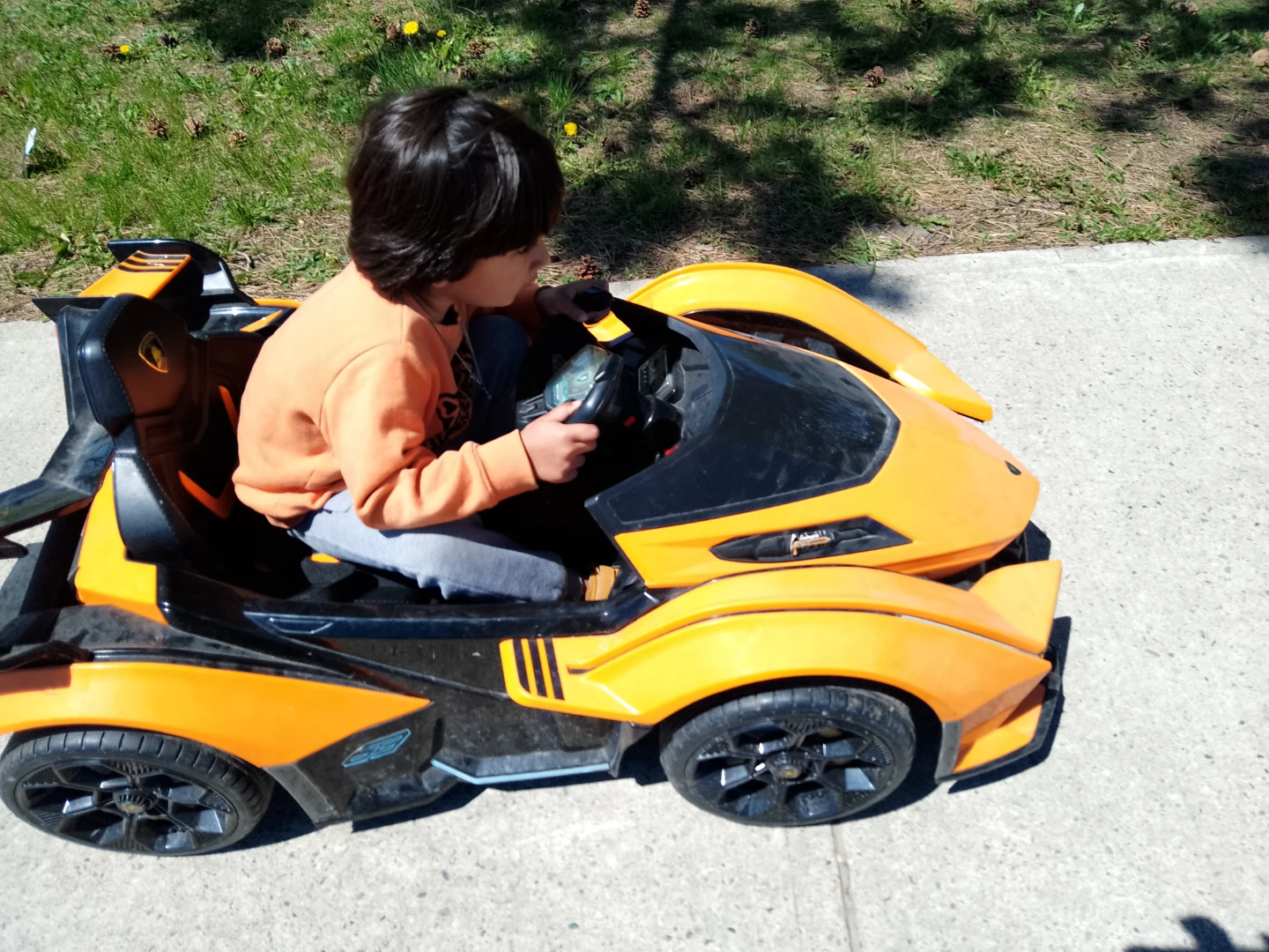Orange Electric Ride-On Toy Car