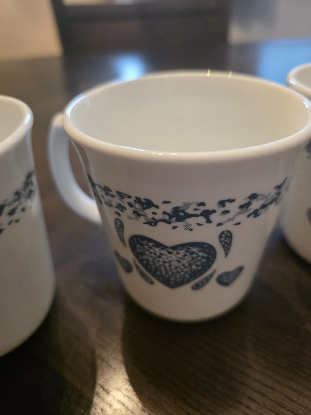Set of 4 - Corelle "Blue Hearts" mugs by Corning - photo 2