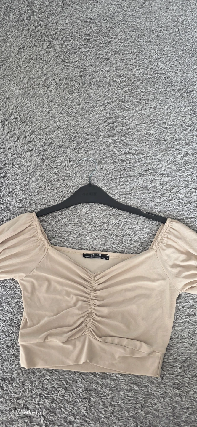 Tille Ruched Off-Shoulder Top - Beige - photo 2