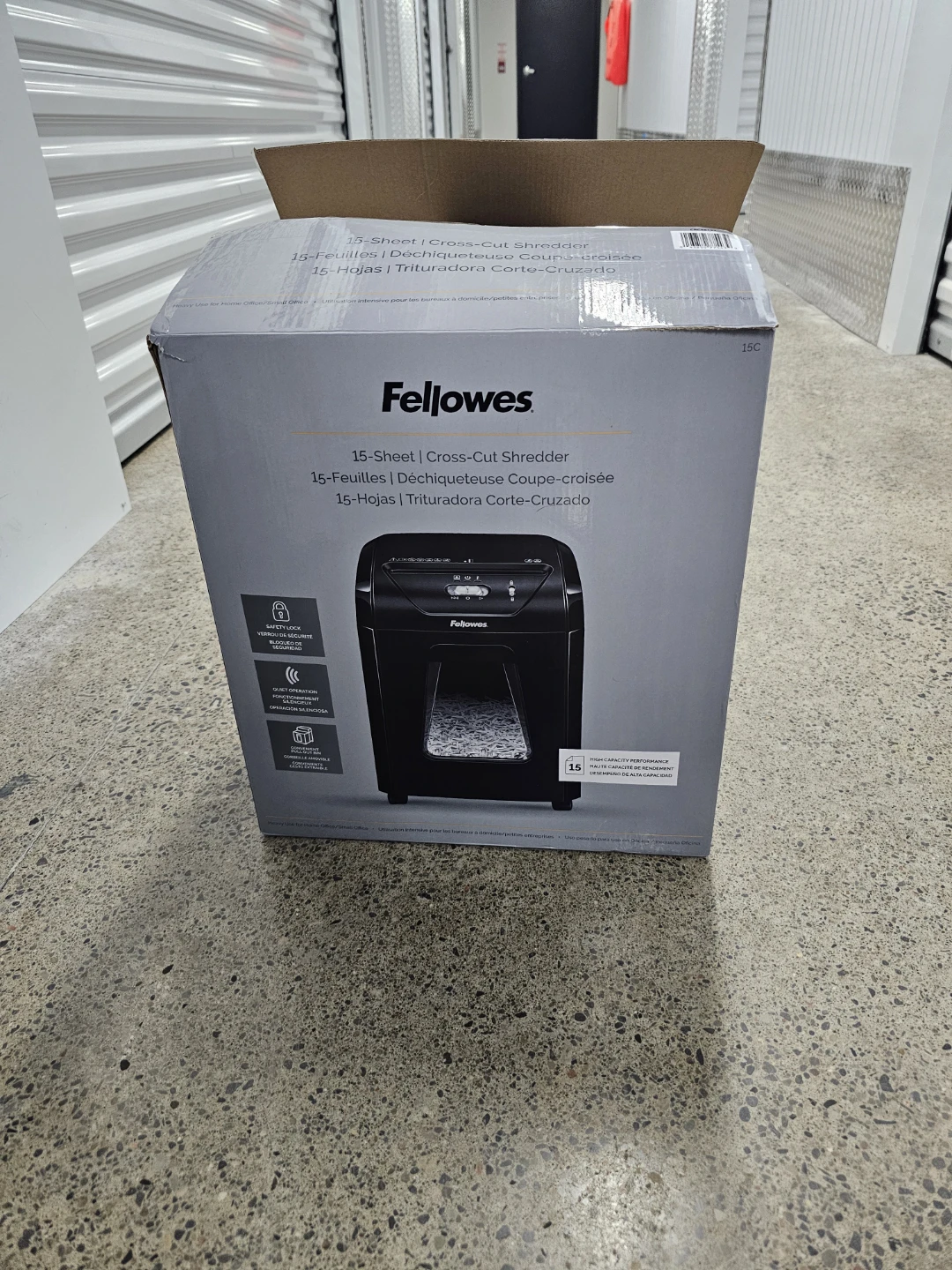 Fellowes 15-Sheet Cross-Cut Shredder