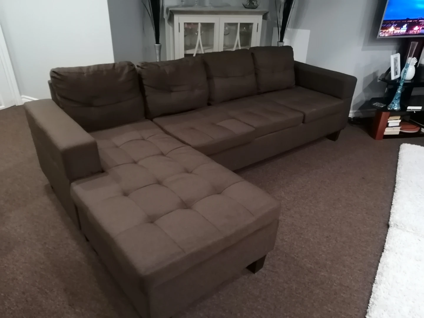Brown Sectional Sofa with Chaise - photo 5
