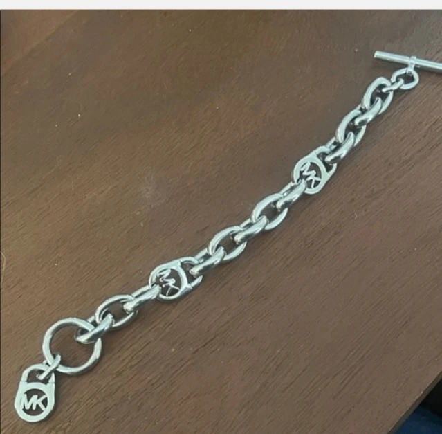 Michael Kors Silver Tone Chain Bracelet with Lock Charm - photo 3