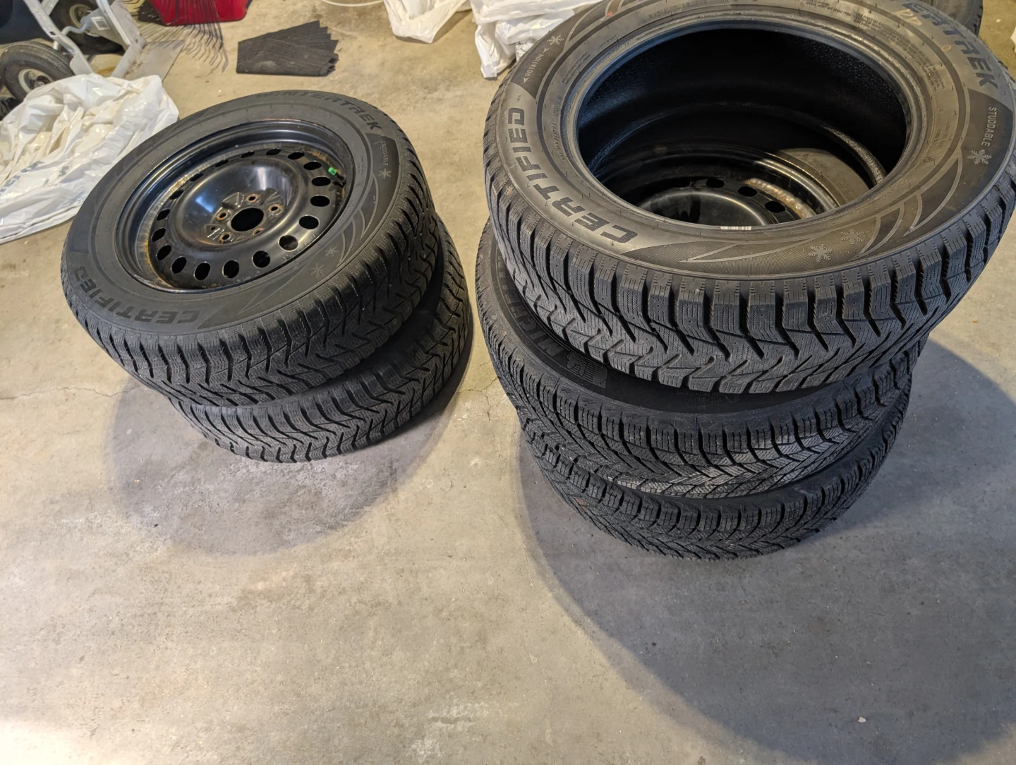 4 Winter Tires with Rim for sale with one extra - photo 5