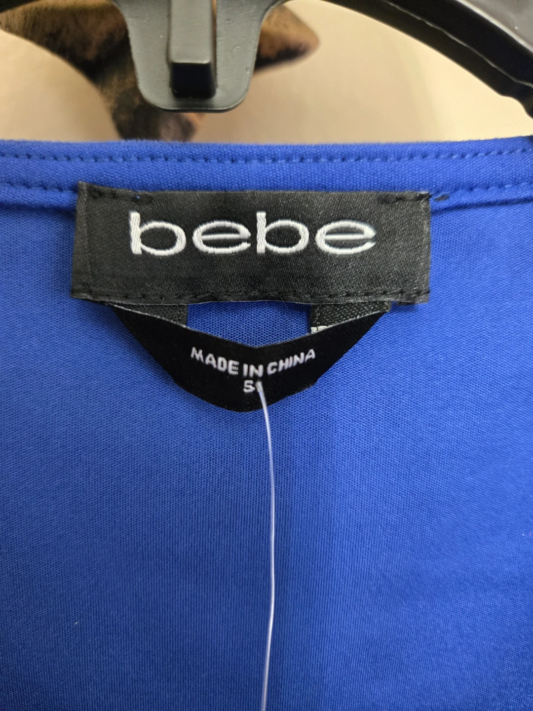 Bebe Blue Crop Top with Rhinestone Logo - Size S - photo 2