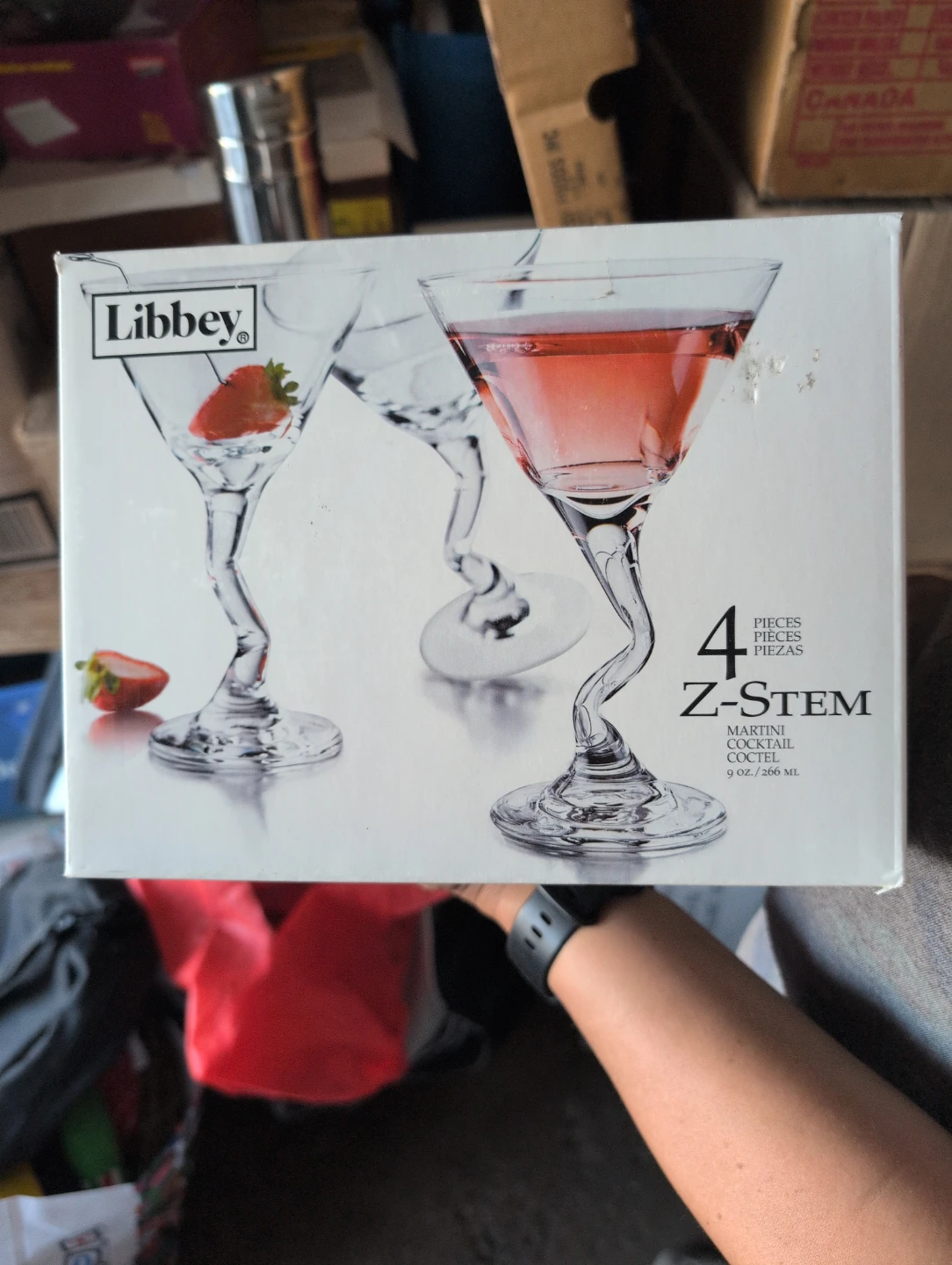 Libbey Z-Stem Martini Cocktail Glasses - Set of 4