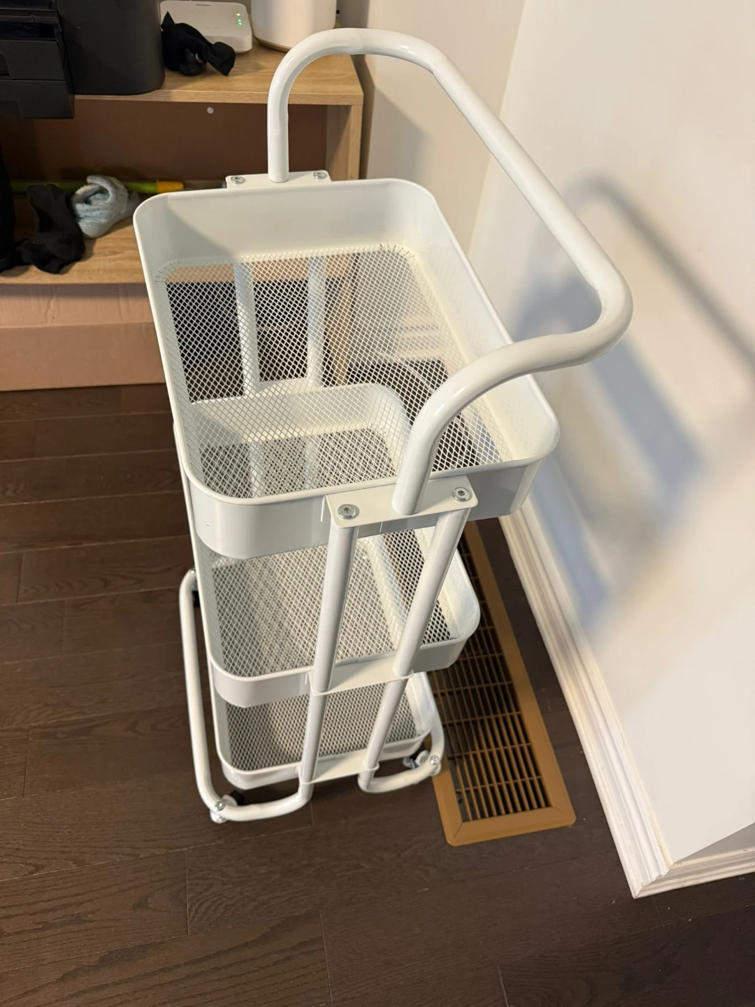 White 3-Tier Rolling Utility Cart - photo 5
