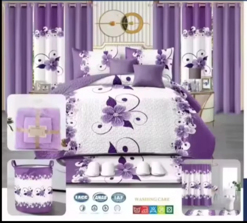 King Size Comforter Set with Curtains and Bath Accessories - photo 2