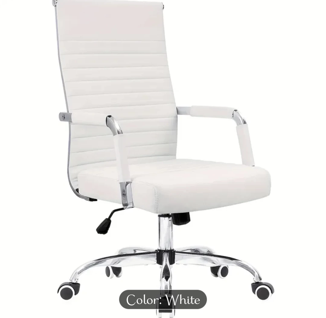 New White High-Back Chair with Rocking Function