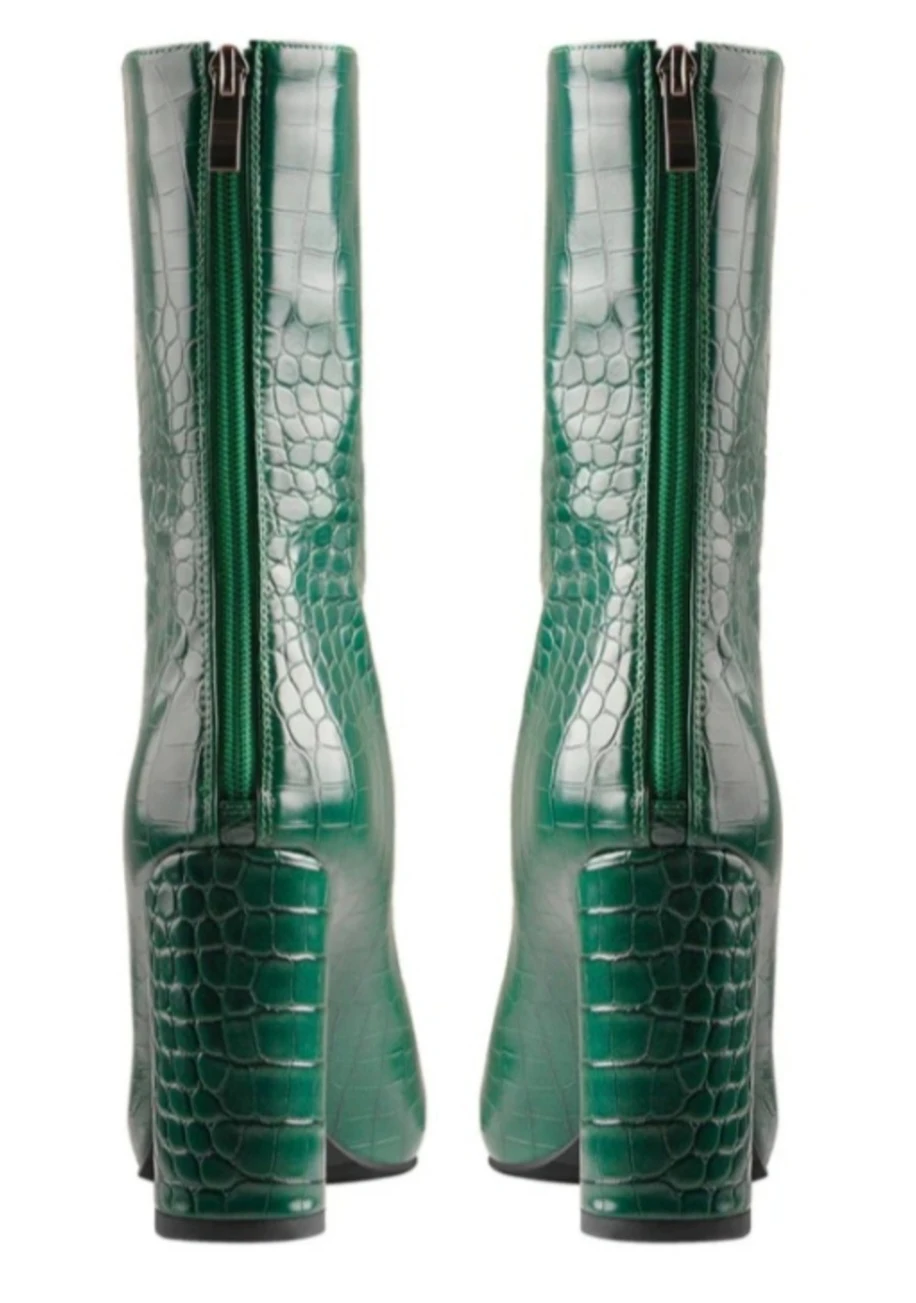 Brand new Women's High Heel  Lishann Crocodile Skin Color Green - photo 5
