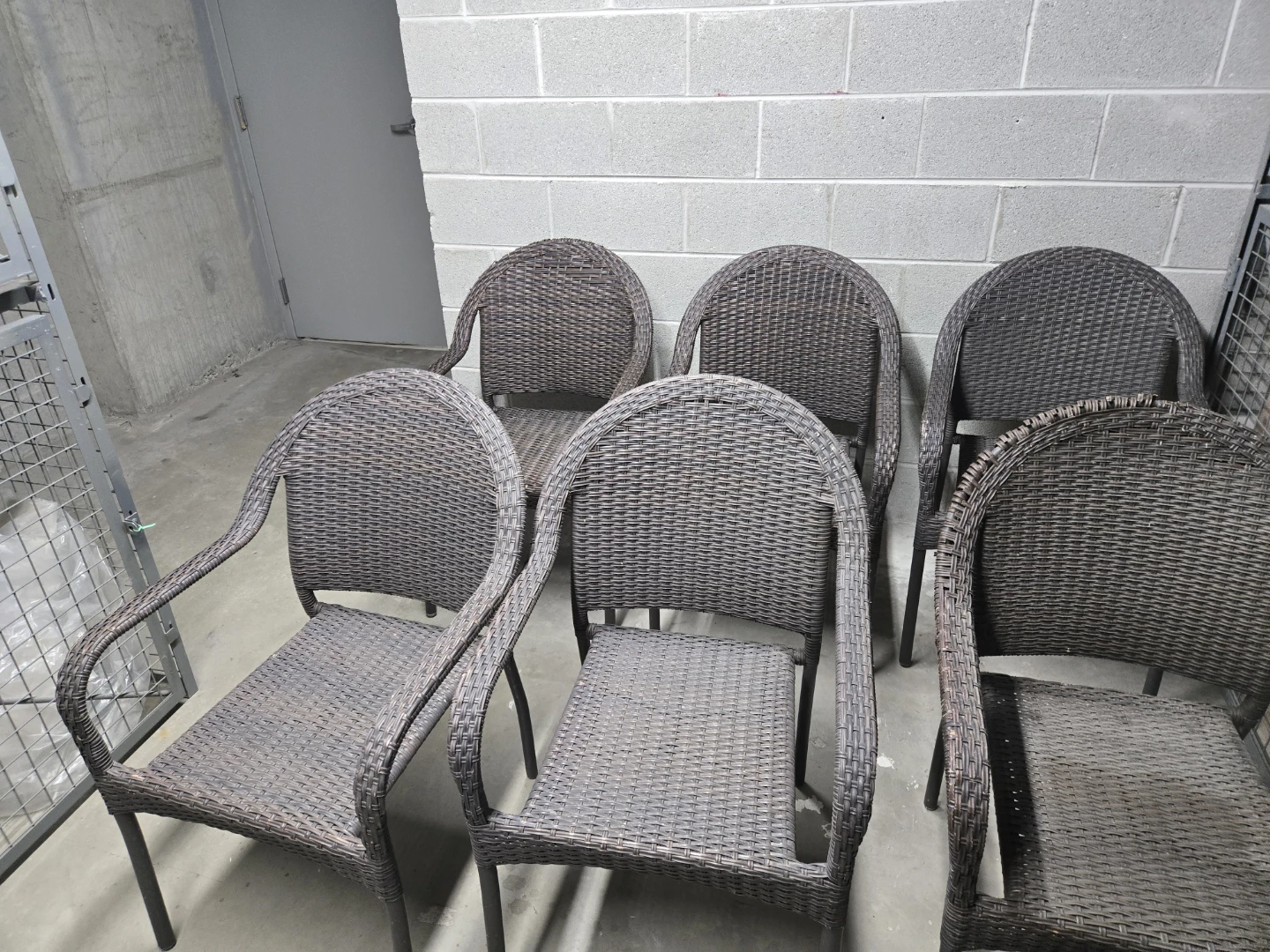 Woven Patio Chairs - Set of 6