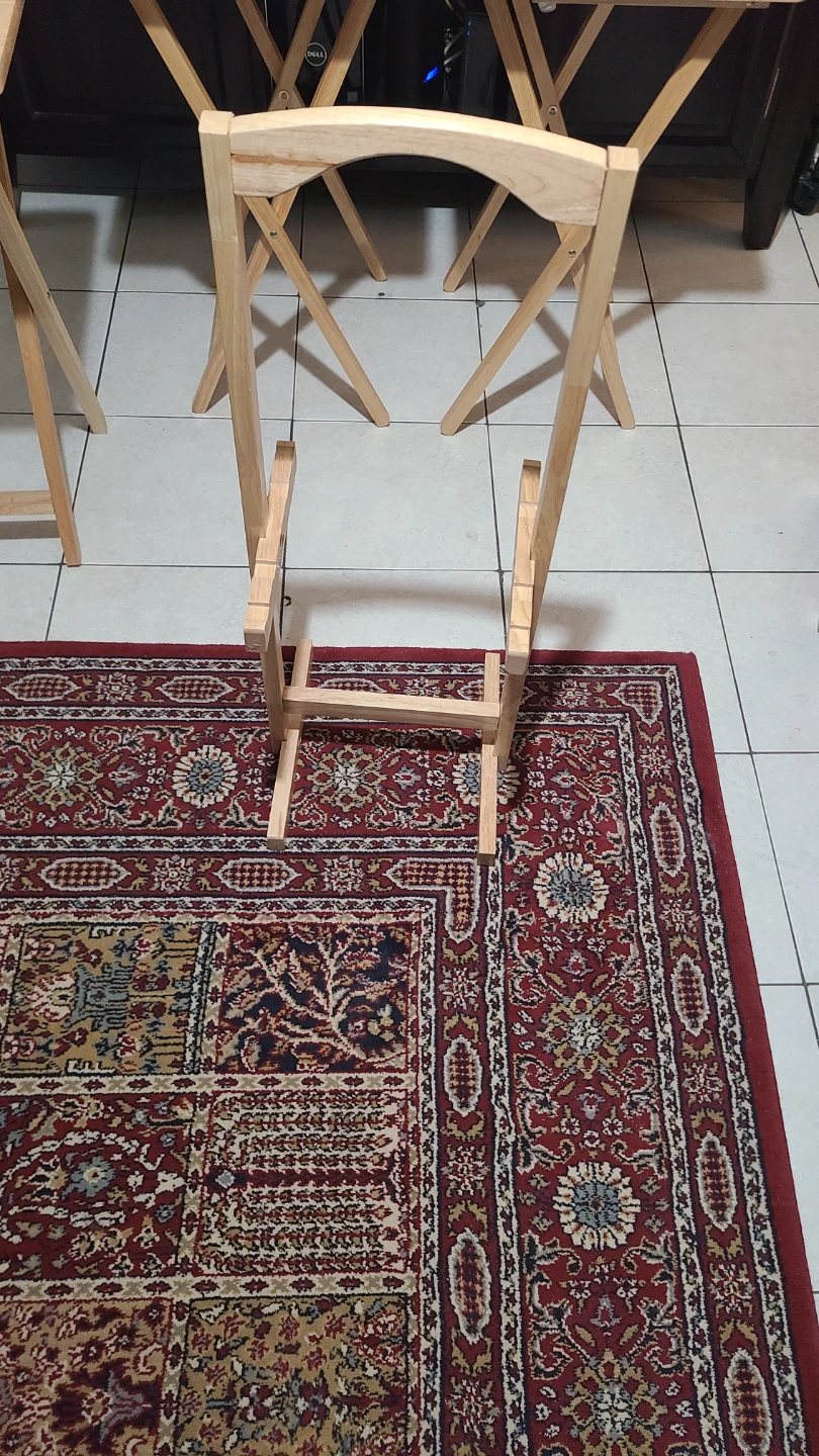 Set of 3 Wooden TV Trays - photo 5